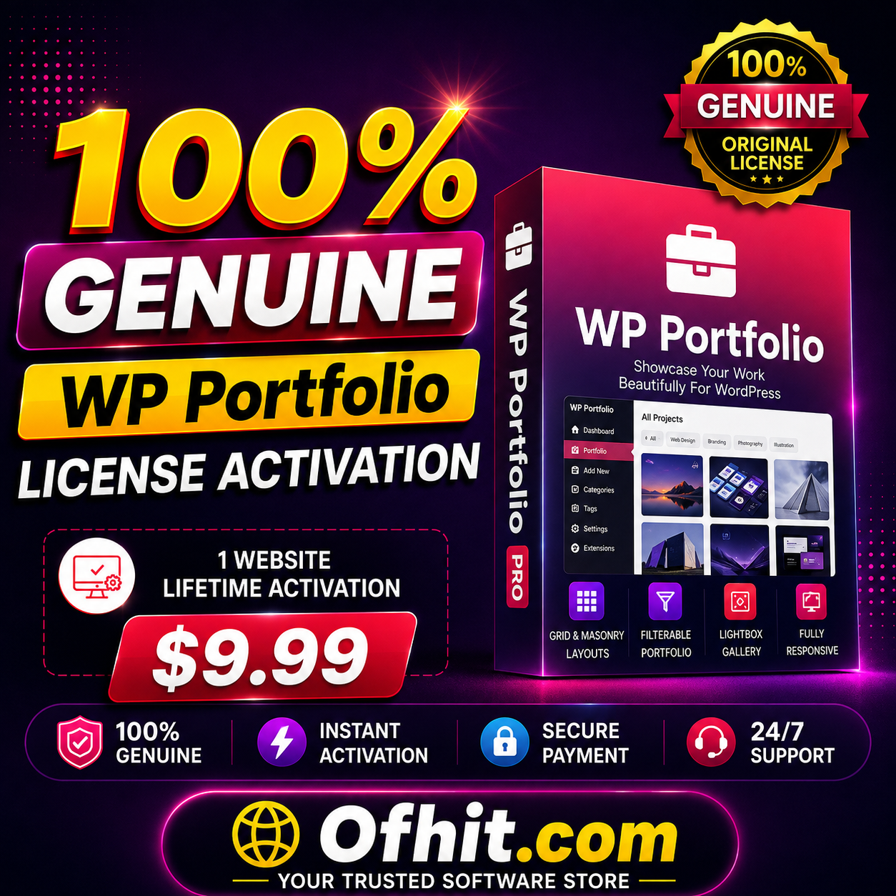 WP Portfolio License Key Activation