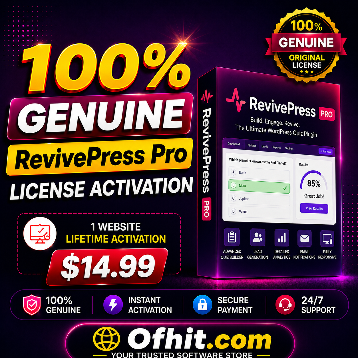 RevivePress Pro License Key Activation