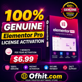 Elementor Pro License Key Activation - 1 Year Update