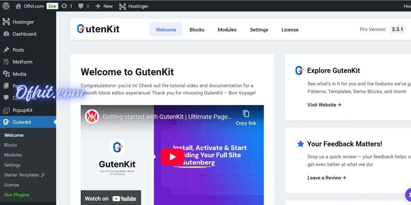 GutenKit Pro License Key Activation